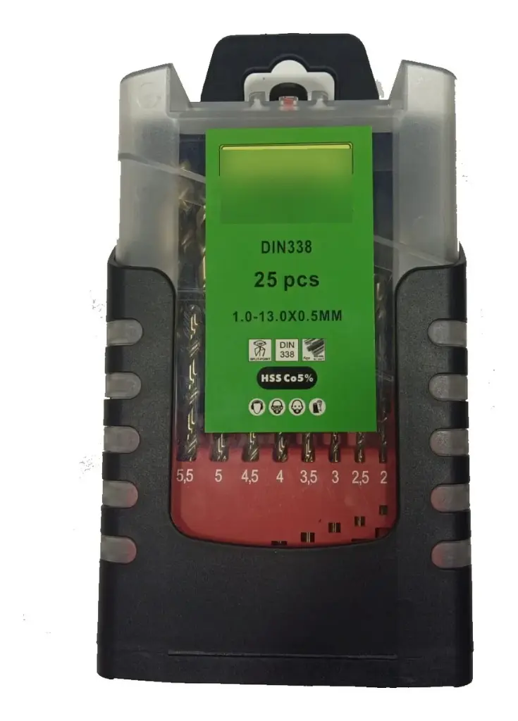 Juego de Brocas para Acero Inoxidable Cobalto 5% 1 a 13 mm Set 25 Piezas -2.webp