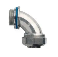 Conector curvo para conduit flexible galvanizado C/PVC 32mm