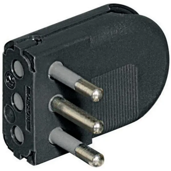 Enchufe macho volante 250V 2P+T 10A gris IP20 S2495TGE Bticino