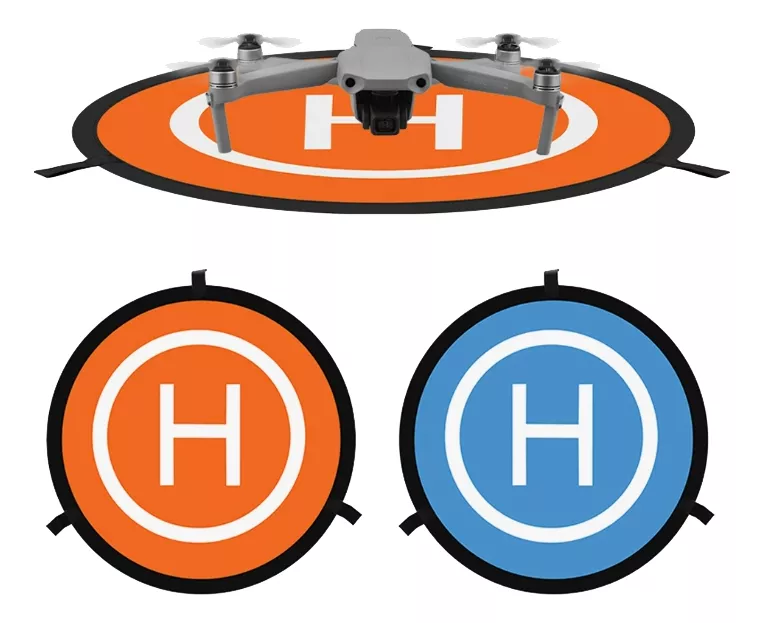 Pista de aterrizaje y despegue para drones color naranja/azul de 75 CM