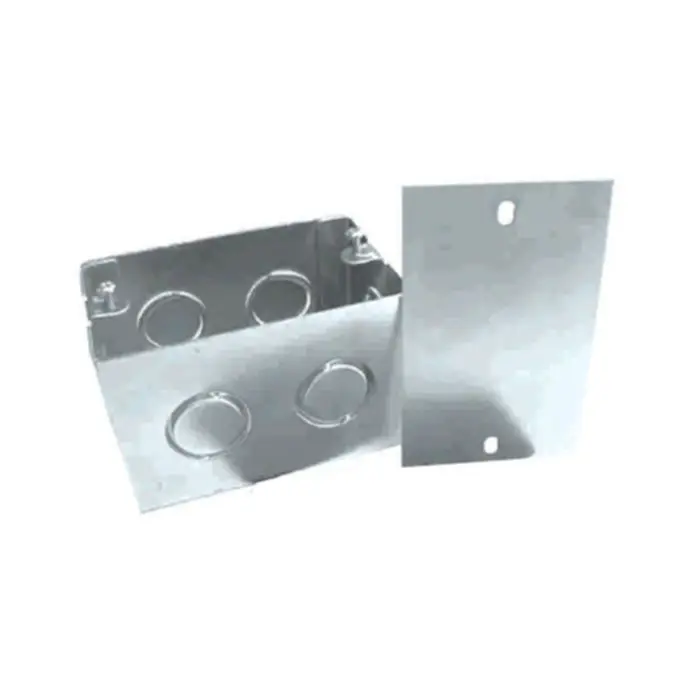 Caja de derivacion galvanizada 100x100x65mm c/Knock out, tapa y empaquetadura 