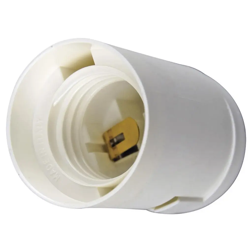 Portalampara borne tornillo E27 100w blanco Bticino