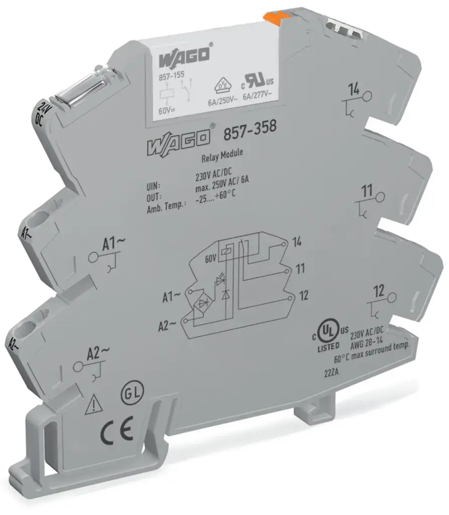 Rele 6mm 230V 1 inversor 6A 857-358 Wago