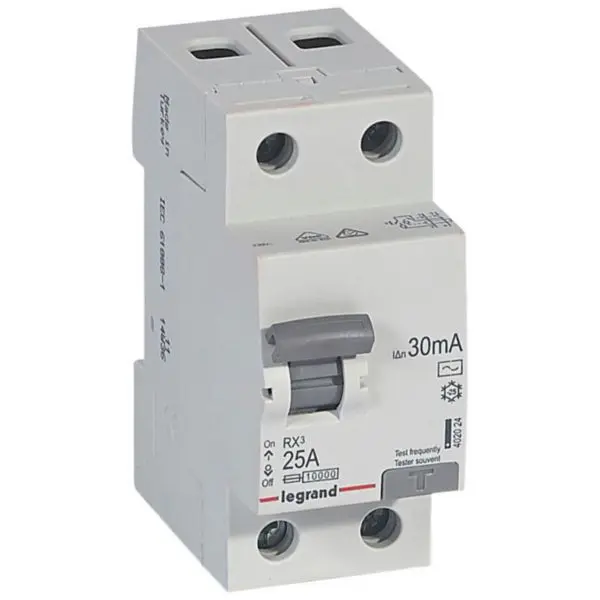 Interruptor diferencial RCCB RX3 - 2P 25A 6kA 30mA Tipo AC 402024 LEGRAND