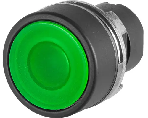 Pulsador rasante verde Ø22mm lluminoso 24 Vac-Vdc c/cuerpo piloto ELFIN