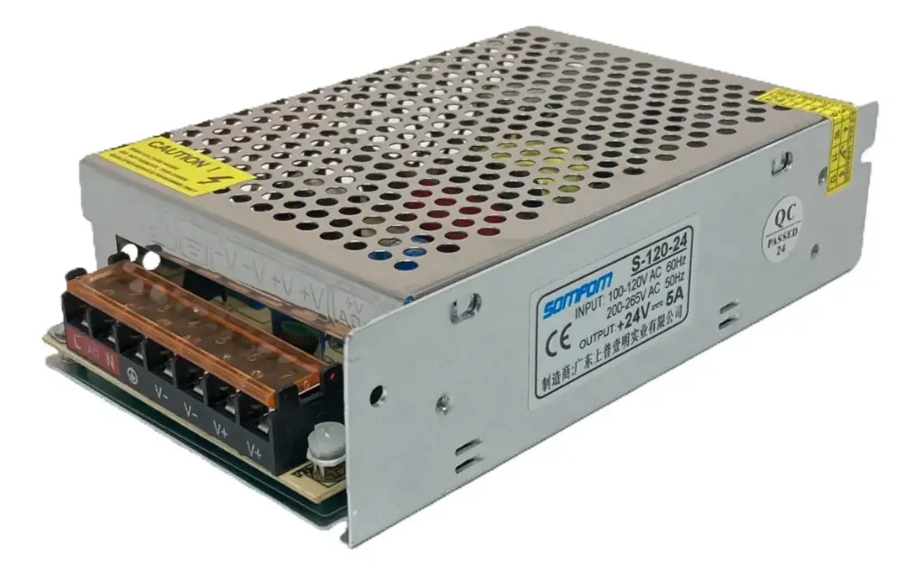 Fuente de Poder Switching 220Vac/24Vdc 5A 120W 50/60Hz IP30 S-120-24 SOMPOM