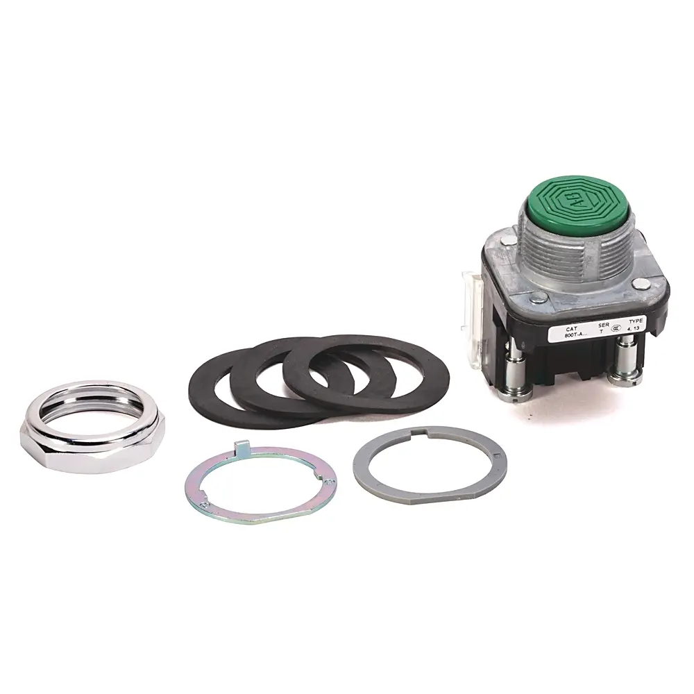 Pulsador momentaneo cabeza enrasada verde Ø30 mm 1NA+1NC 800T-A1A ALLEN BRADLEY