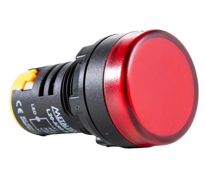 Luz piloto led rojo 110 Vac/Vdc 22mm IP65 L20-AR1-R METALTEX