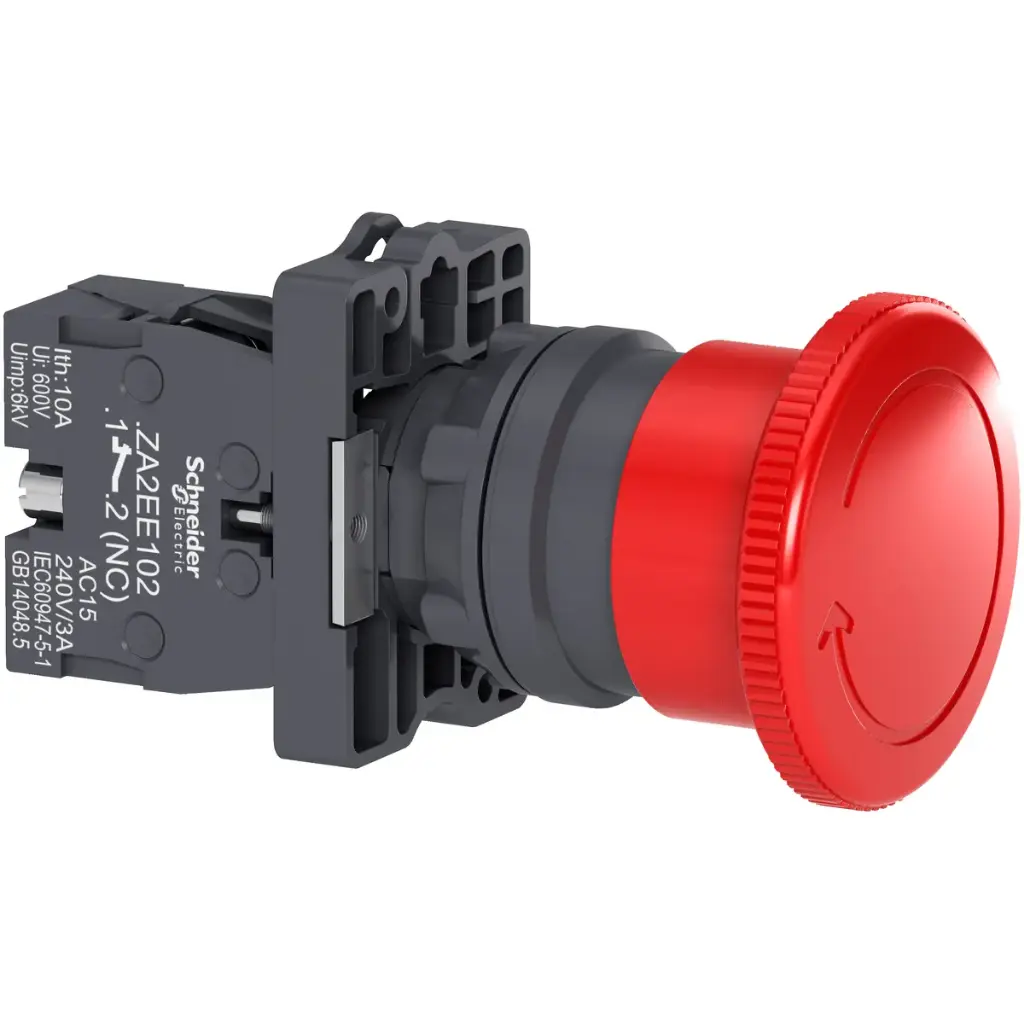 Parada de emergencia Ø40mm rojo 1NC tipo hongo bloqueo por rotacion XA2ES542 Schneider Electric