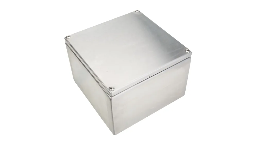 Caja de conexiones acero inoxidable 100x100x70mm NEMA 4X con tapa y empaquetadura