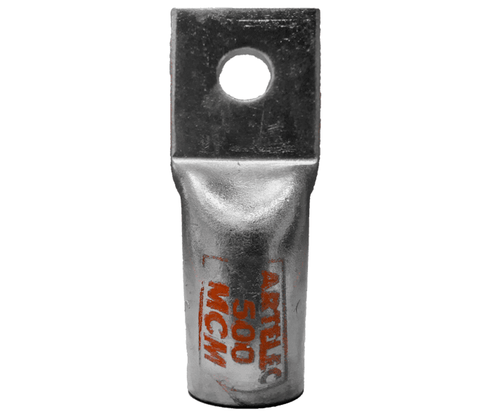 Terminal de compresion cobre estañado 500 MCM caño estándar 1 perforación 13.5mm Artelec