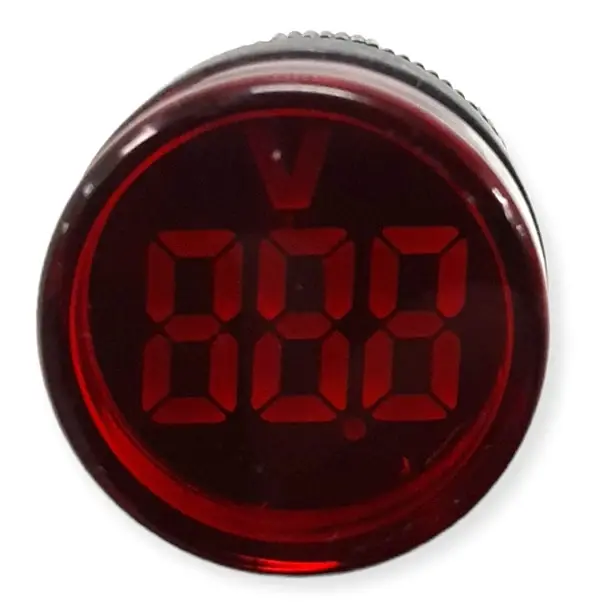 Luz piloto led rojo 220V 22mm AD22 c/voltimetro