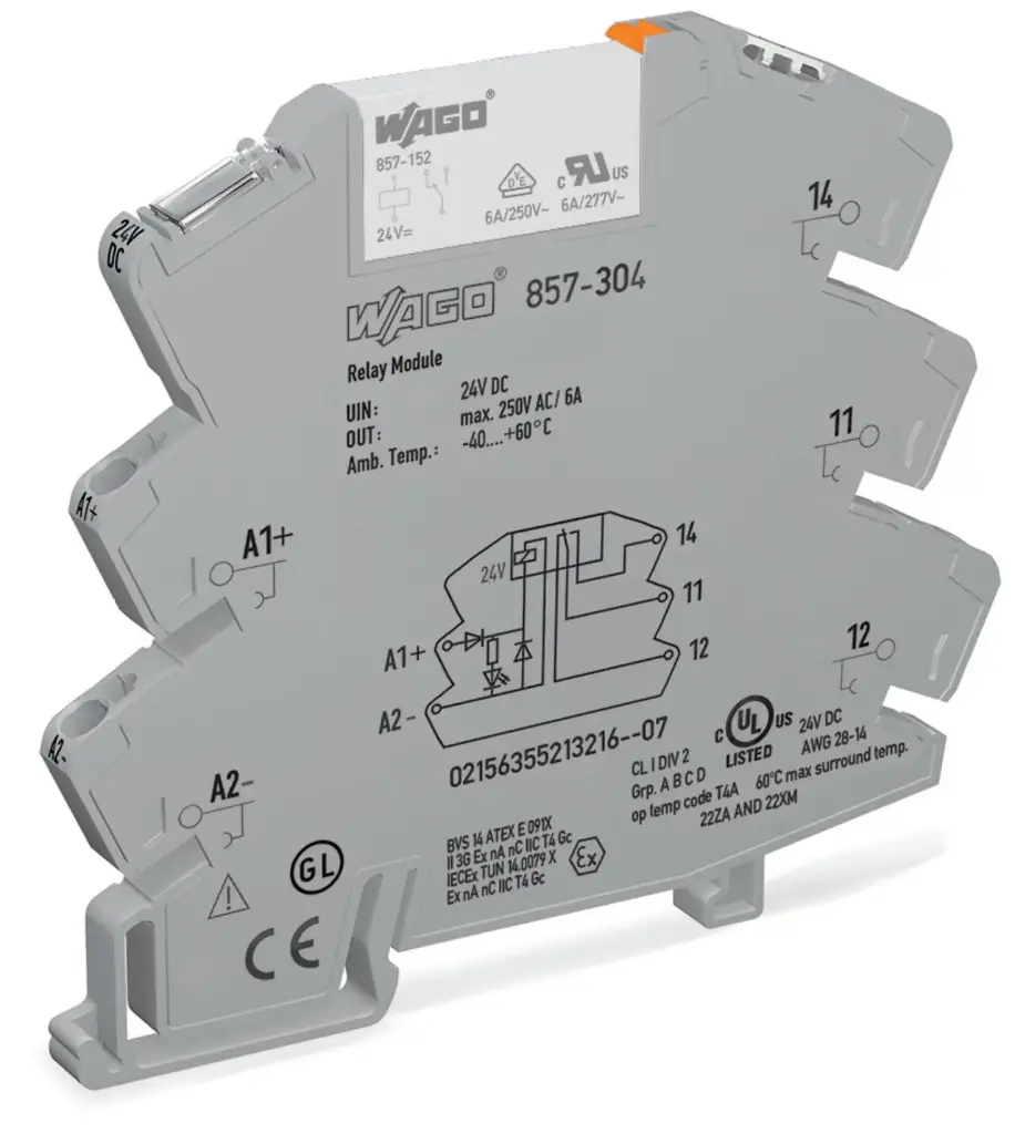 Rele 6mm 24Vdc 1 inversor 6A 857-304 Wago