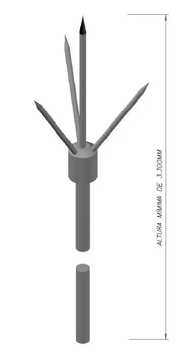Pararrayos tetrapuntal tipo franklin 3/4" ac. inox. PFI58A CMATIC 