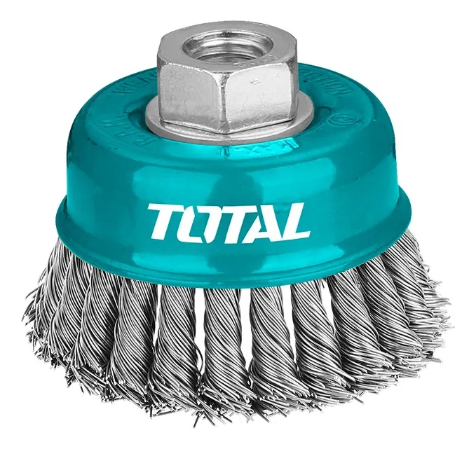 Grata copa acero 100mm (4") rosca M14 alambre 0,5mm - TAC32041 TOTAL