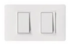 Interruptor doble blanco 9/15 placa armada PU1200 Bticino