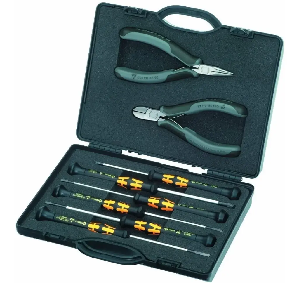 Juego de alicates y destornilladores 9 Pzs 00-20-18-ESD Knipex