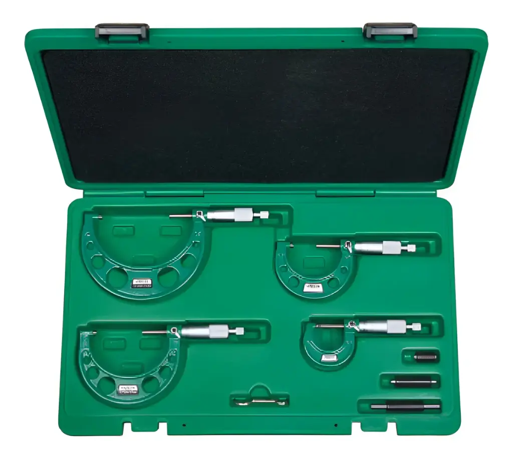 Juego de micrómetros exteriores métricos 0–100 mm resolución 0,01 mm 3203-1004A INSIZE