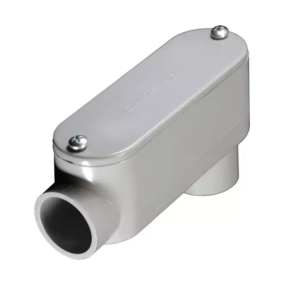 Condulet PVC Tipo LB 3/4” para Conduit SCH 40/80 gris NEMA con tapa y empaquetadura CANTEX