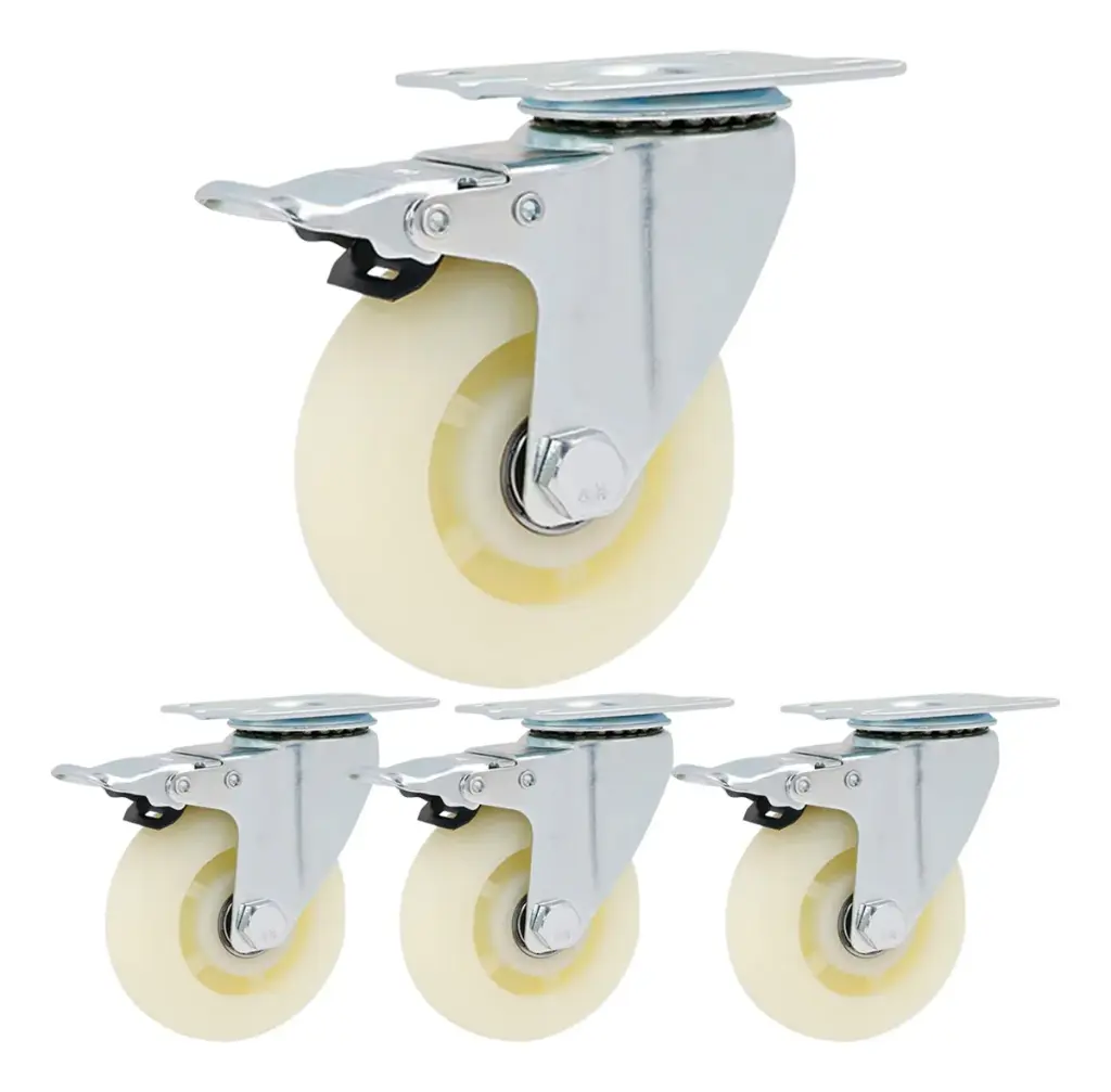 Pack 4 Ruedas Giratorias con Freno 3" Industrial