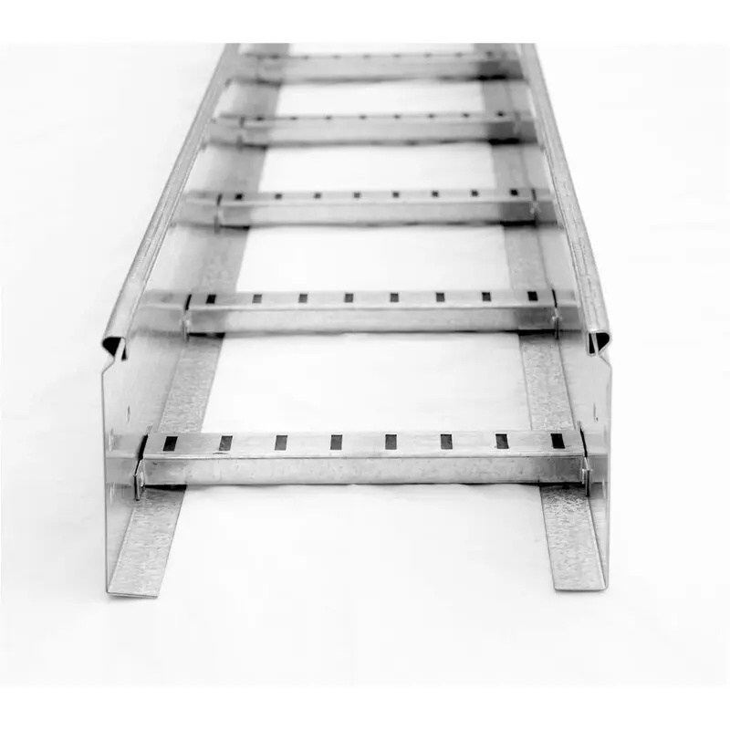 Tapa galvanizada P/ escalerilla portaconductores curva vertical exterior 90° galvanizada 300x100x1.2mm R300mm C/ eclipsa y perneria 