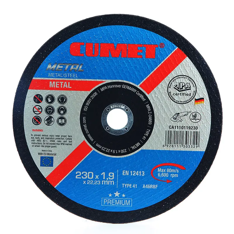 Disco de corte metal 9"x2.5 mm Cumet