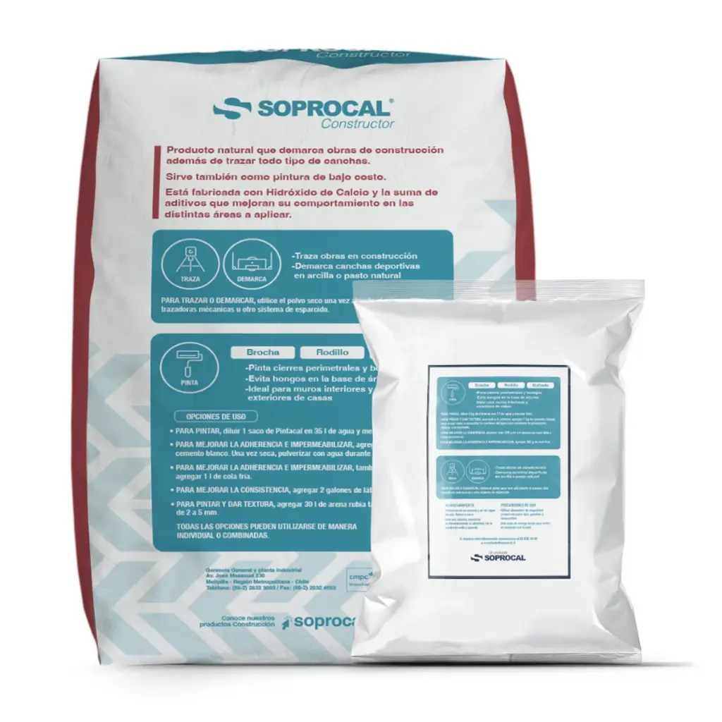 Saco de cal para pintar 25kg Pintacal Soprocal