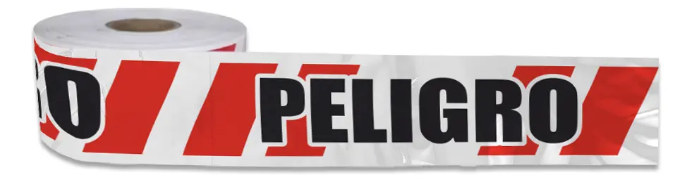 Cinta de peligro Rojo-Blanco Rollo 350 mts ISIPLASTIC 