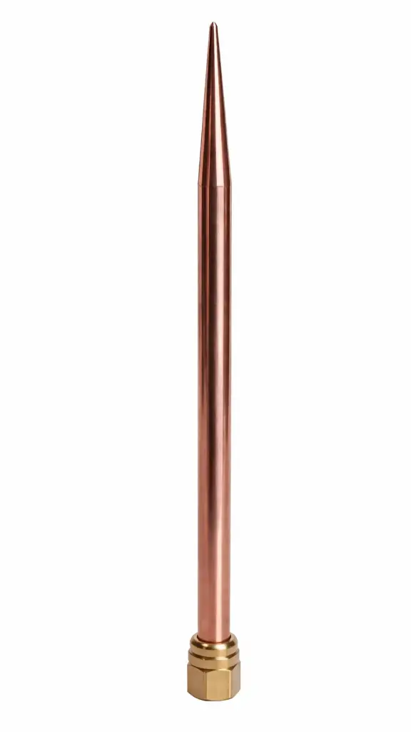 Pararrayos tipo franklin 1/2"x24" de cobre macizo c/punta niquelada y adaptador  - 572 Thompson Lightning Protection