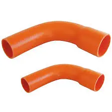 Curva 90° PVC conduit sch 80 6" R600 naranja