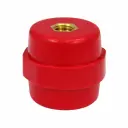 Aislador electrico de resina epoxica tipo barril M8 25/30x30 mm rojo LEIPOLE