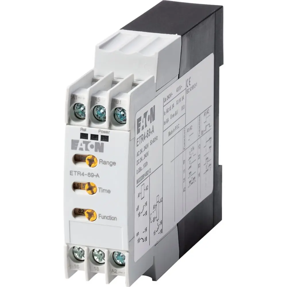 Rele temporizador serie ETR4, 1 W, 0,05 s-100 h, multifunción, 24-240 Vac/dc ETR4-69-A EATON Moeller