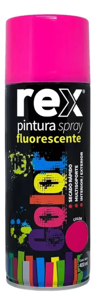 Spray pintura acrilico fluorescente rosado 400ml Rex