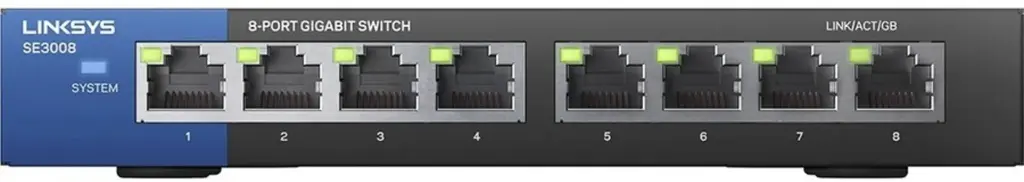 Switch Ethernet no administrable 8 puertos Gigabit 10/100/1000 SE3008 Linksys