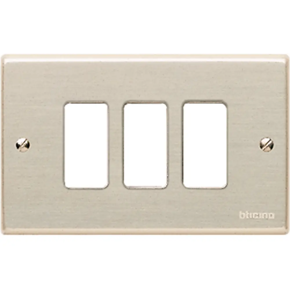 Placa aluminio oxidal 3P Magic 503/3  Bticino 