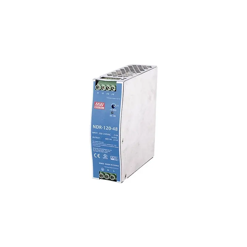 Fuente de alimentacion industrial metalica riel DIN 120W NDR-120-48 MEAN WELL