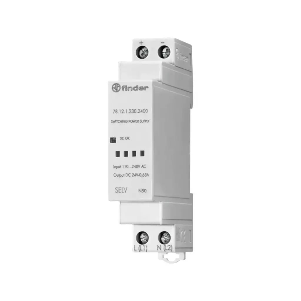 Fuente de Poder conmutada a riel din 12W IP20 24V 0.63A Finder