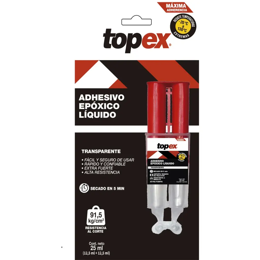 Adhesivo epoxico rapido 25ml Topex