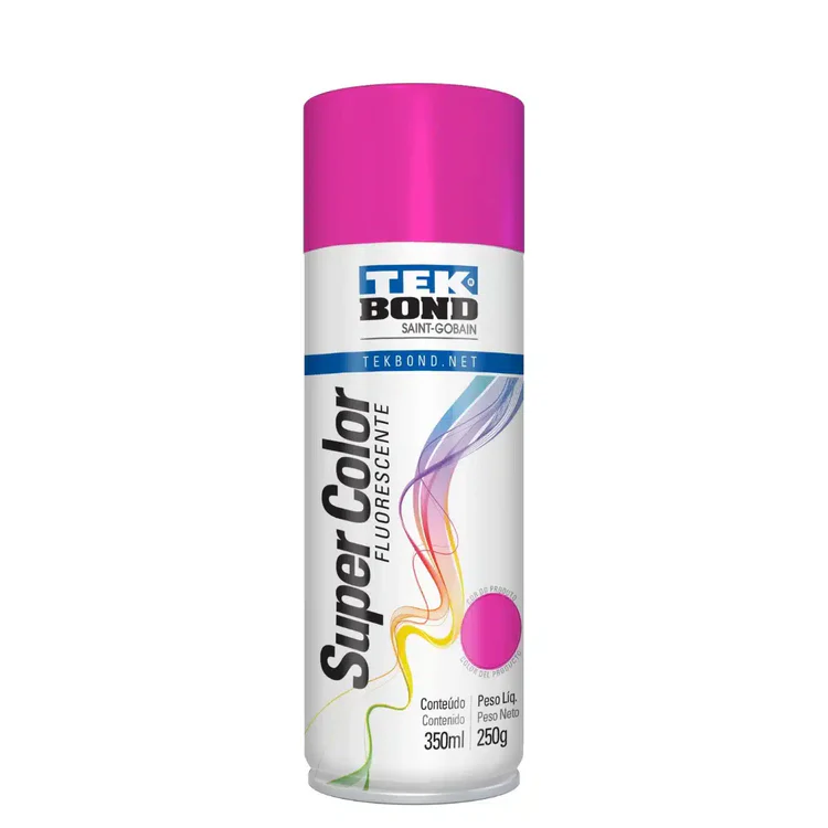 Spray pintura acrilico fluorescente rosado 350ml Tekbond