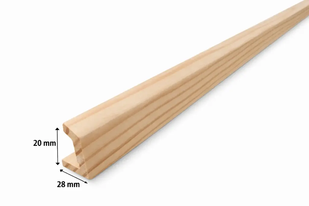 Esquinero doble pino finger 28 x28 mm x2.4 m