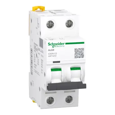 Interruptor automatico IC60N 2P 40A 10kA CURVA C A9F77240 SCHNEIDER ELECTRIC 