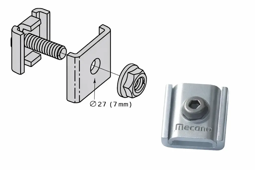 Kit union galvanizado de canastillos Mecano