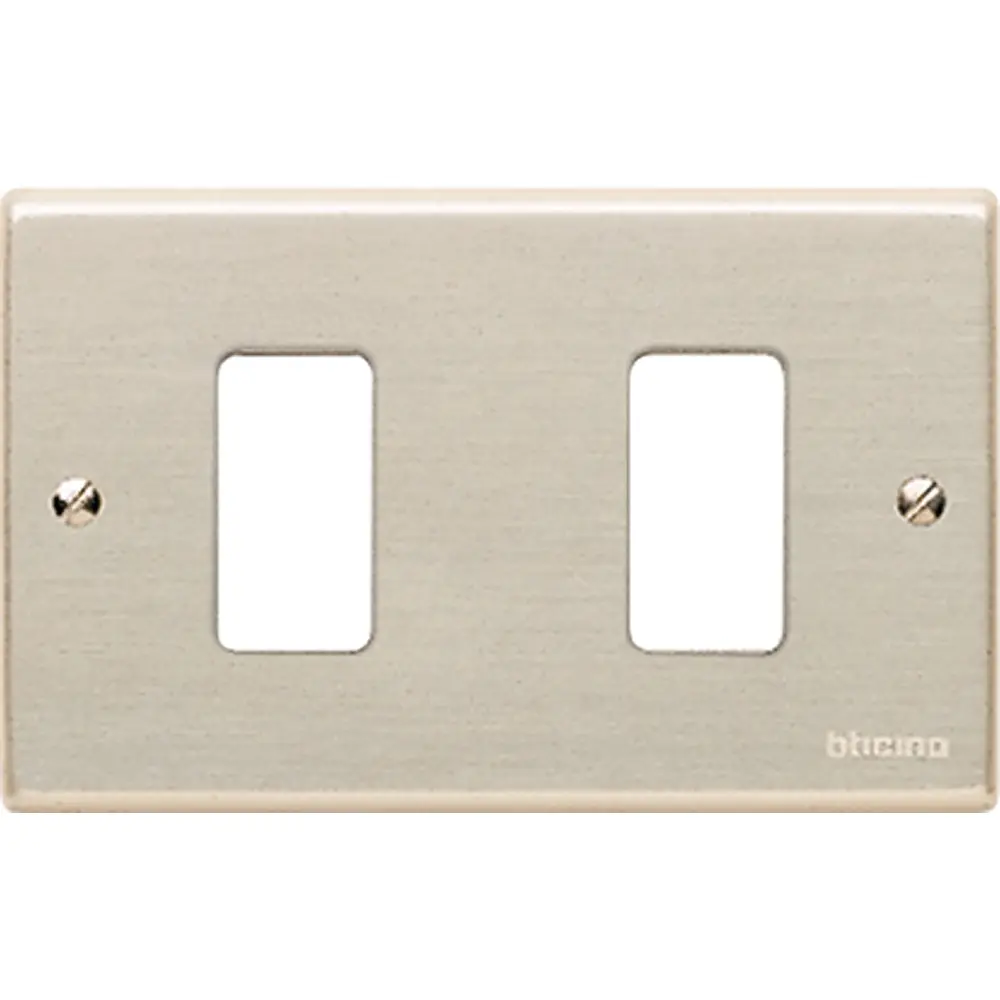 Placa aluminio oxidal 2P Magic 503/2 Bticino 