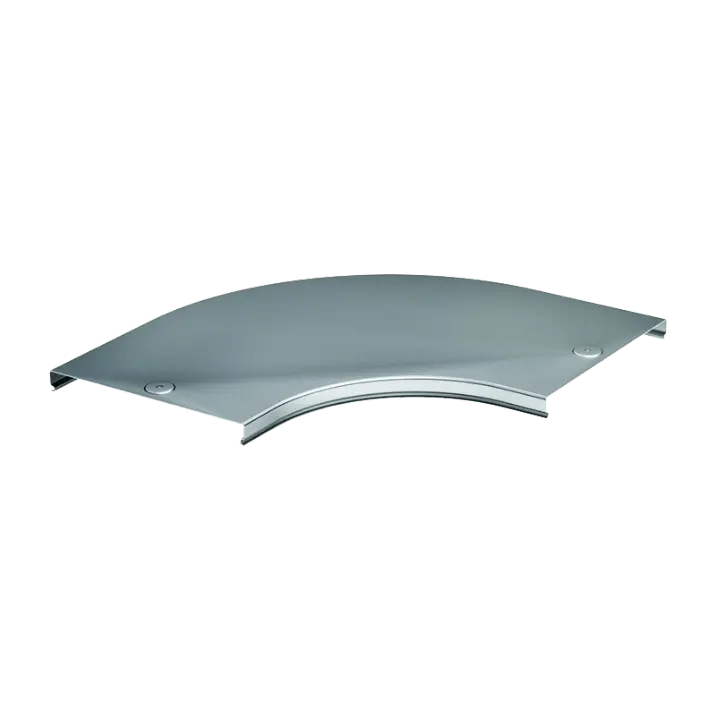 Tapa galvanizada P/ bandeja portaconductores lisa curva horizontal 90° galvanizada 400x100x1.2mm R300mm C/ eclipsa y perneria