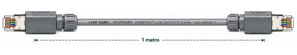 Patch Cord UNITRONIC LAN 200 Cat.5e 200MHz 1mt 4x2xAWG24/1 (Clase D) FM45 2170126 21700540 - Lapp