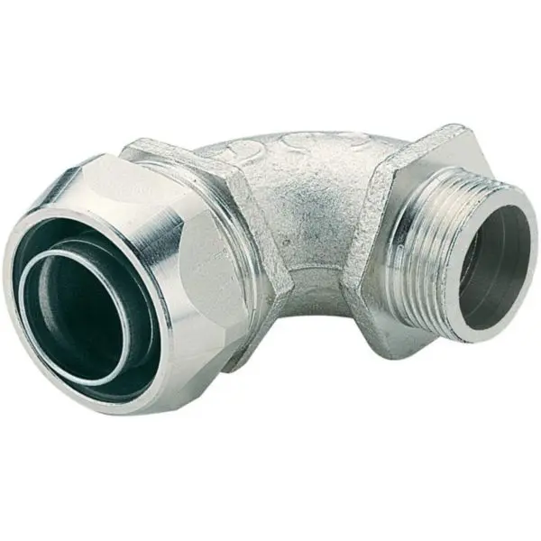Conector curvo 90° acero inoxidable para conduit flexible C/PVC 3/4"