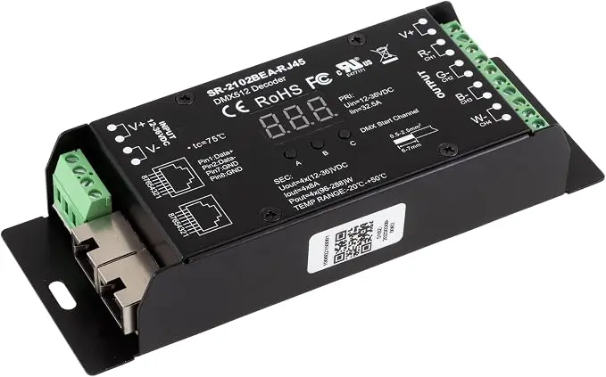 Decodificador DMX512 PWM digital 4x8A 12-36 Vdc SR‑2102BEA‑RJ45 SIRS‑E