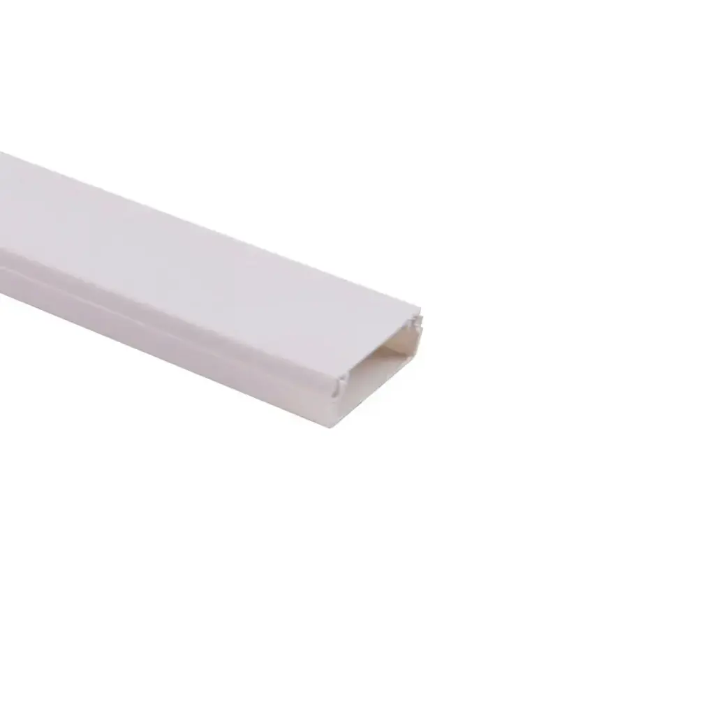 Canaleta de PVC blanca 20x10x1.5mm con tapa tira de 2mt