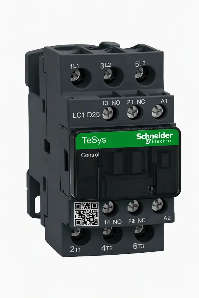 Contactor Tesys Deca 3P 25A 690Vac Bobina 24 Vac 50/60Hz 1NA+1NC LC1D25B7 Schneider Electric