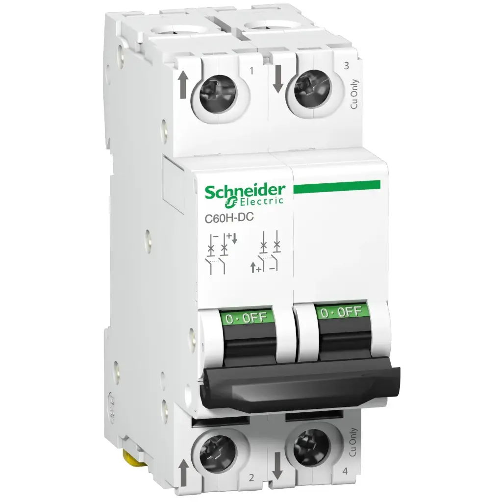 Interruptor automatico Acti9 C60H-DC 2P 6A Curva C A9N61526 SCHNEIDER ELECTRIC